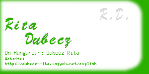 rita dubecz business card